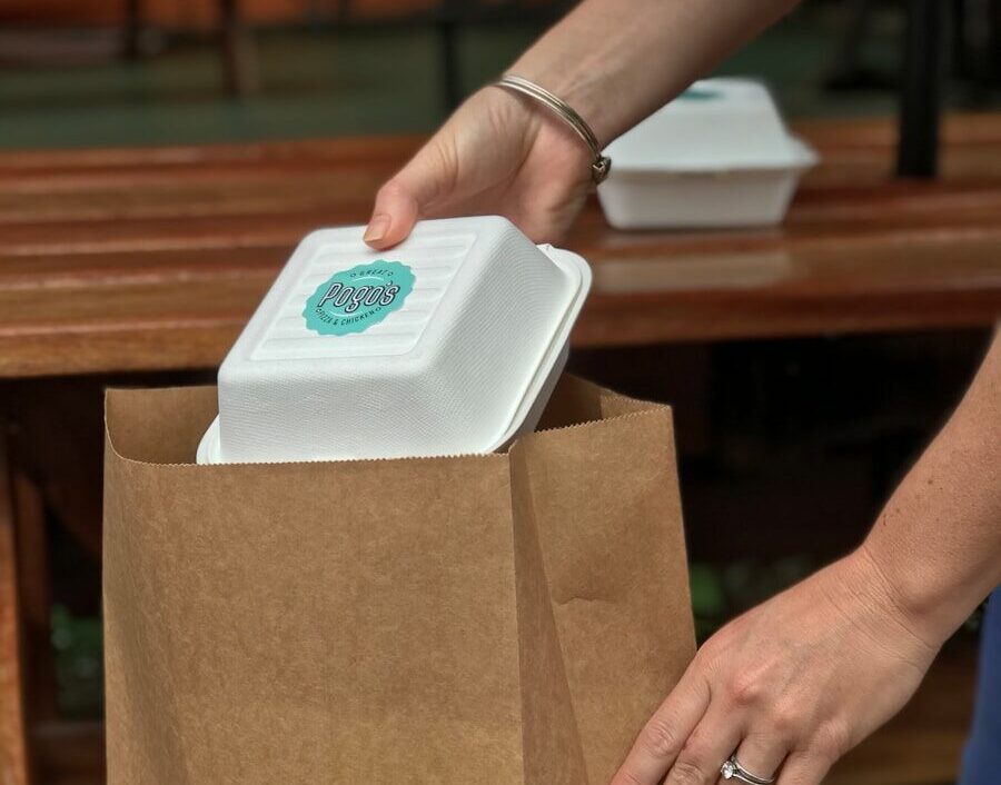 person holding brown paper bag